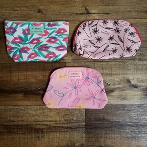 Set Of 3 Drawbertson & X Donald Clinique Pink Cosmetic Bags